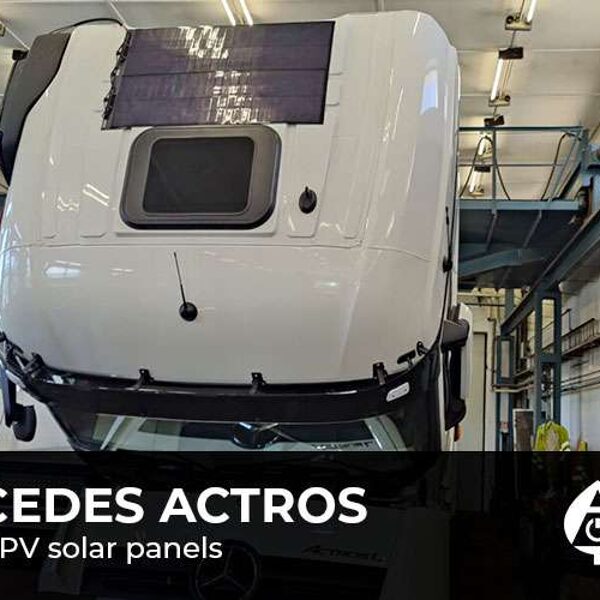 Kravas auto saules paneļi Mercedess truck MIPV solar panel