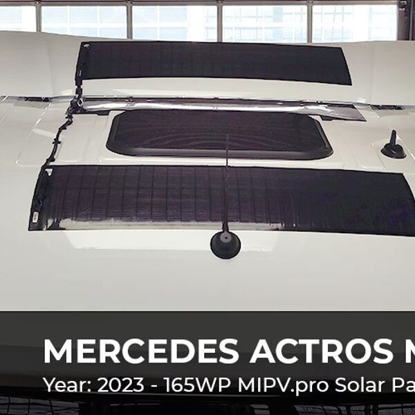 Kravas auto saules paneļi Mercedess truck MIPV solar panels