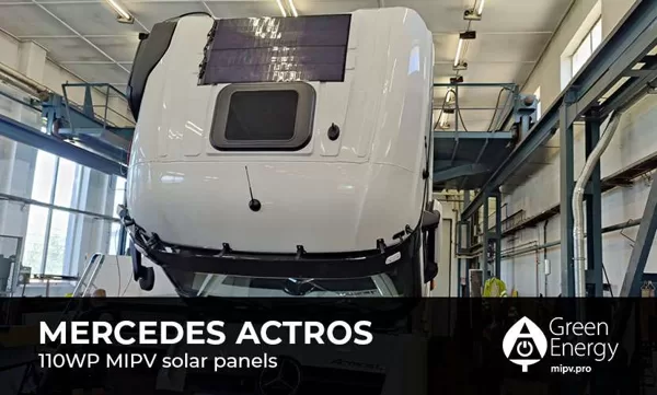 Kravas auto saules paneļi Mercedess truck MIPV solar panel