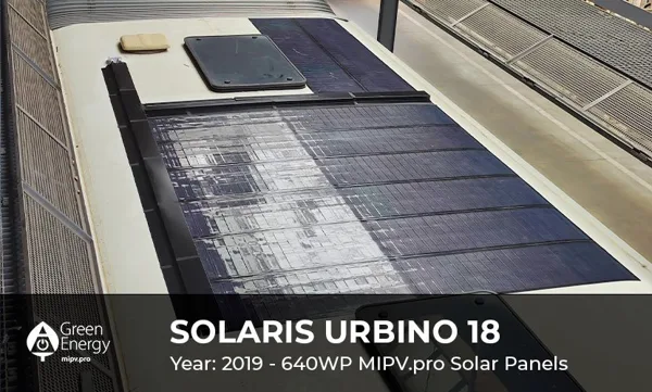 Saules paneļi MIPV autobuss SOLARIS URBINO 18 solar panels