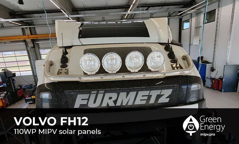 Solar panel systems for truck VOLVO FH12